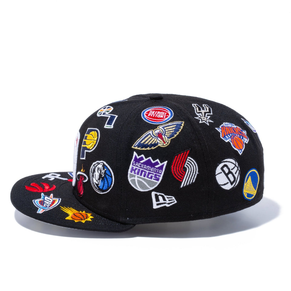 推奨推奨ニューエラ 59FIFTY NBAチームロゴ オールオーバーBLk