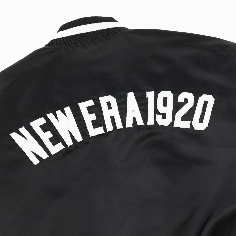 フラワーB ブルーグレイ ナイロン バーシティー ジャケット NEW ERA