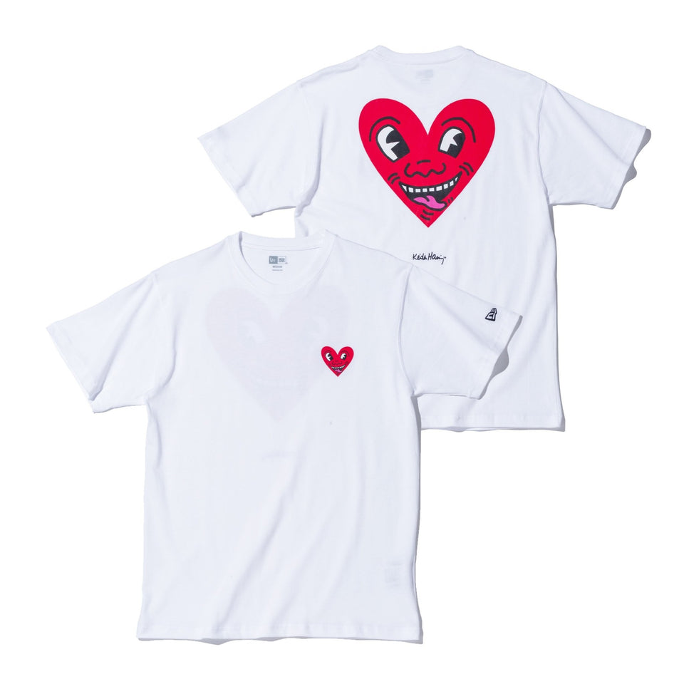 半袖 コットン Tシャツ Keith Haring キース へリング ハート ホワイト レギュラーフィット ニューエラオンラインストア
