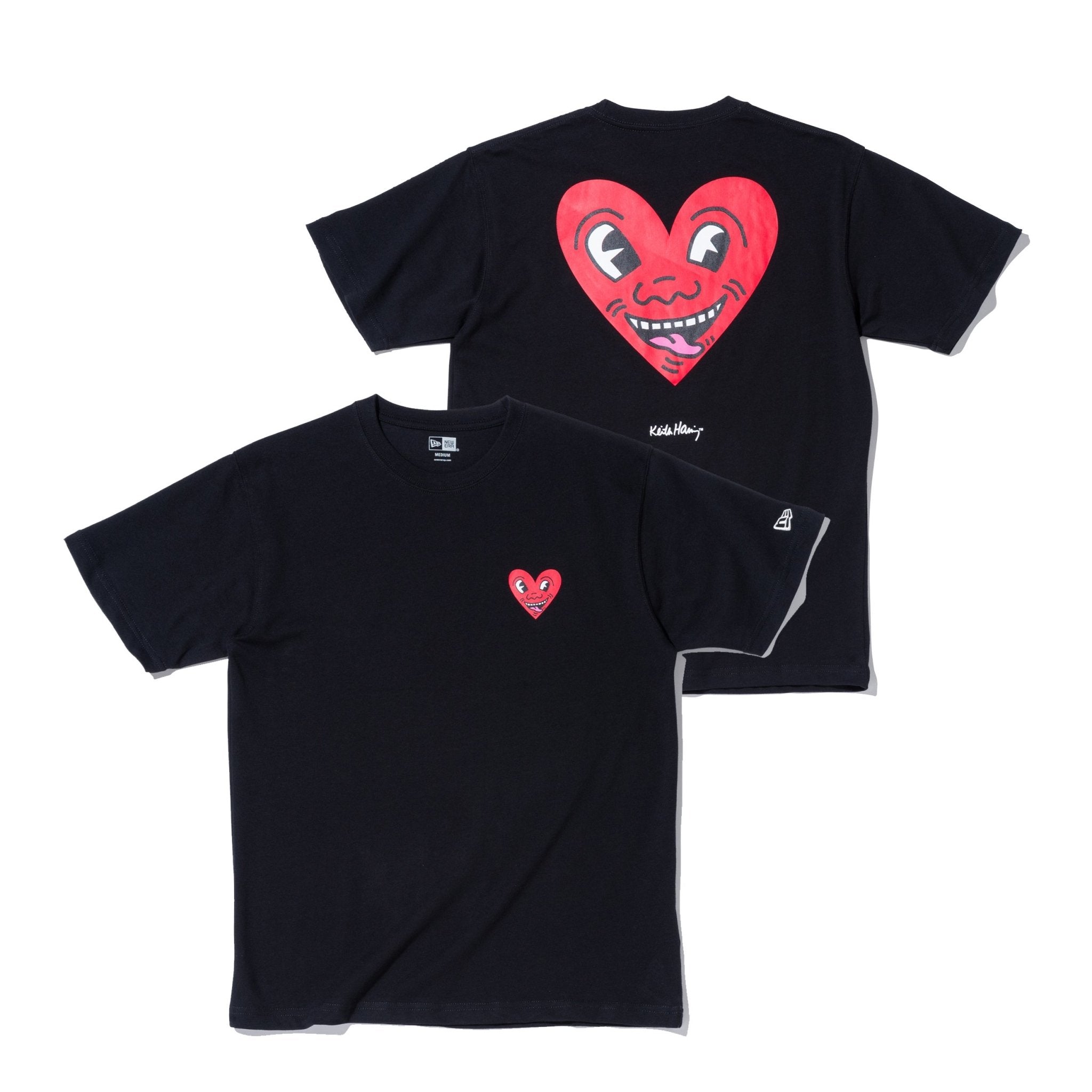 半袖 コットン Tシャツ Keith Haring キース へリング ハート ブラック レギュラーフィット ニューエラオンラインストア