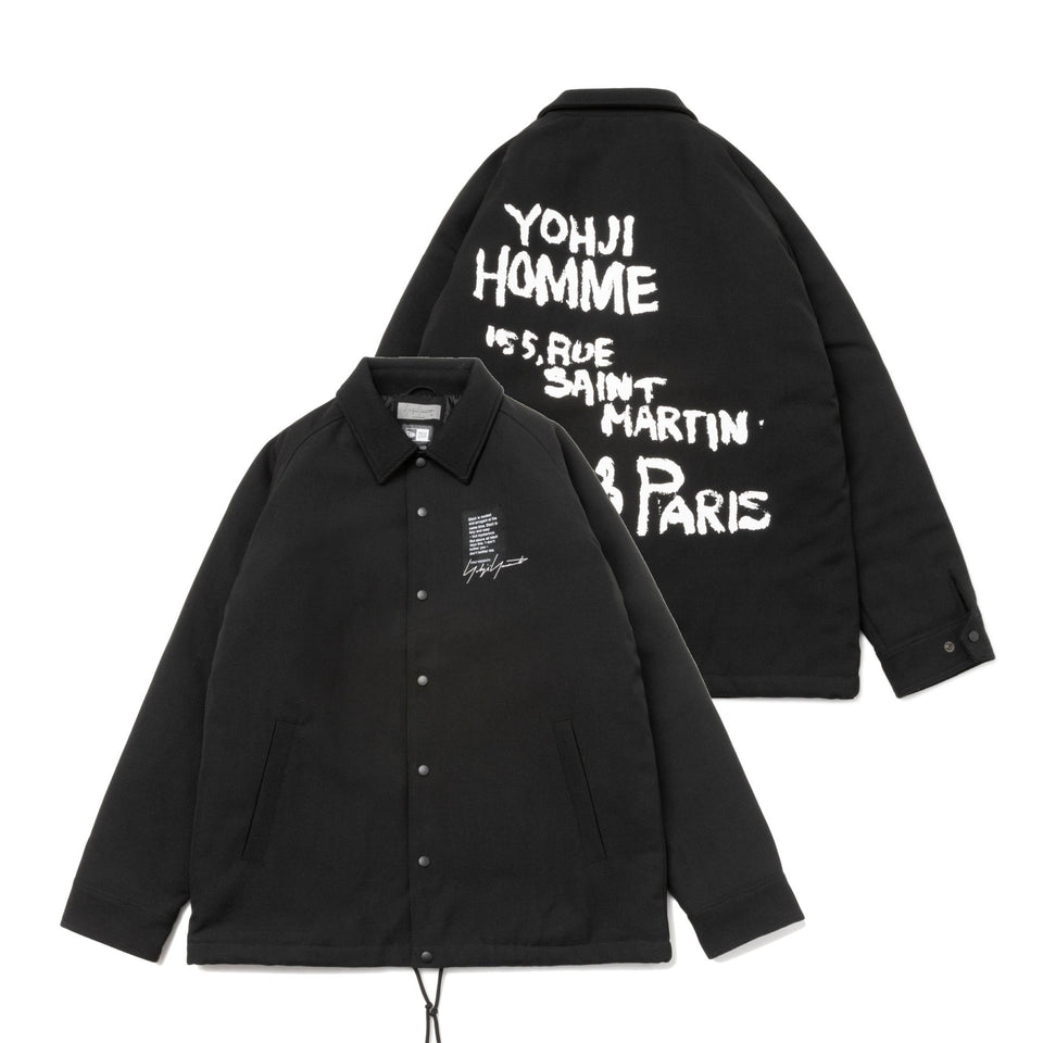 コーチジャケット Yohji Yamamoto FW22 ハンドペイントロゴ ブラック