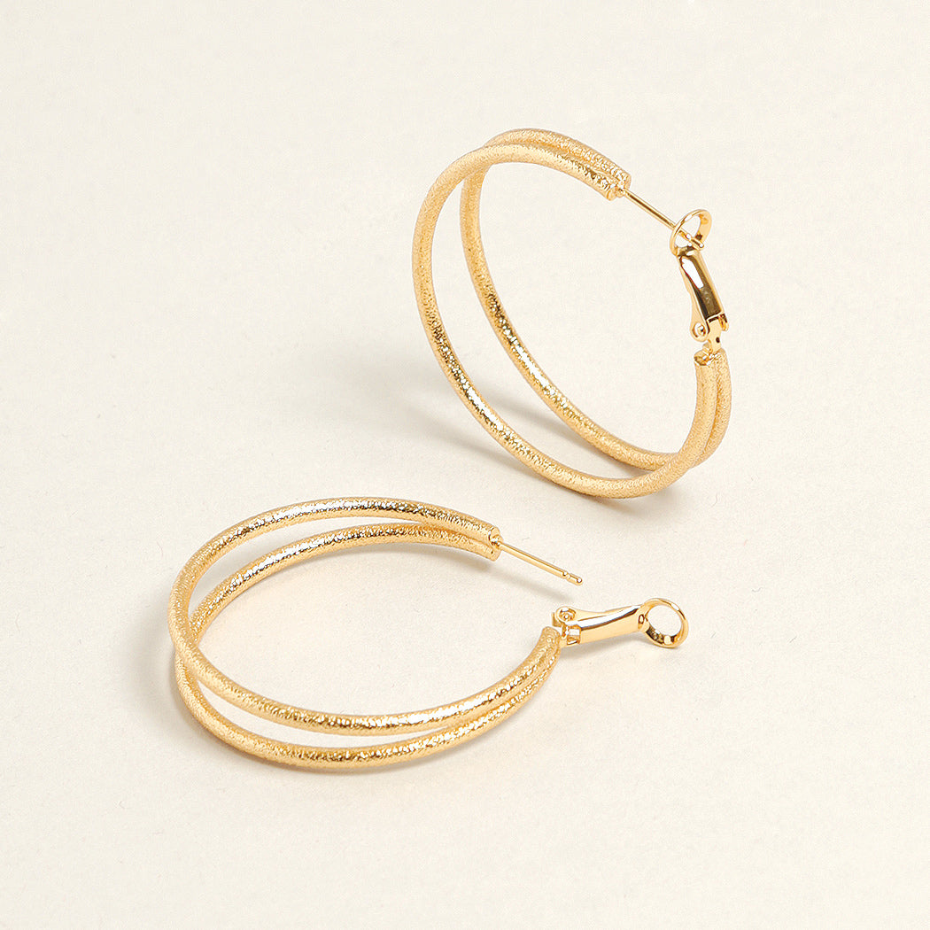 Wholesale 14K Gold Dipped Omega Closure Double Hoops jewelry suppliers ...