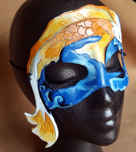 Koi Mask - Hand Tooled and Hand Painted Leather Mask