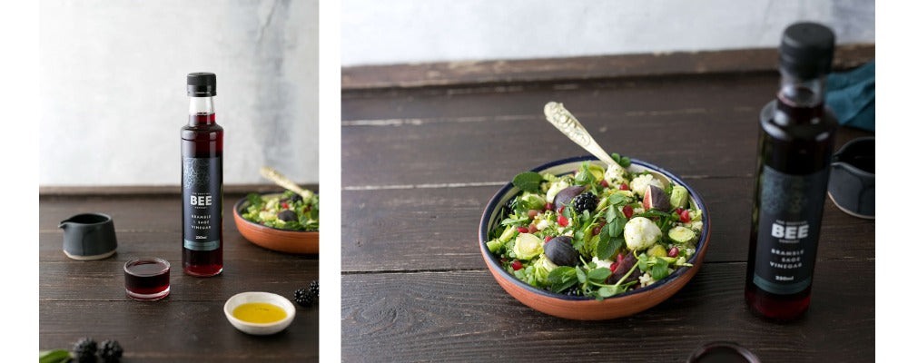 bramble and sage vinegar with salad