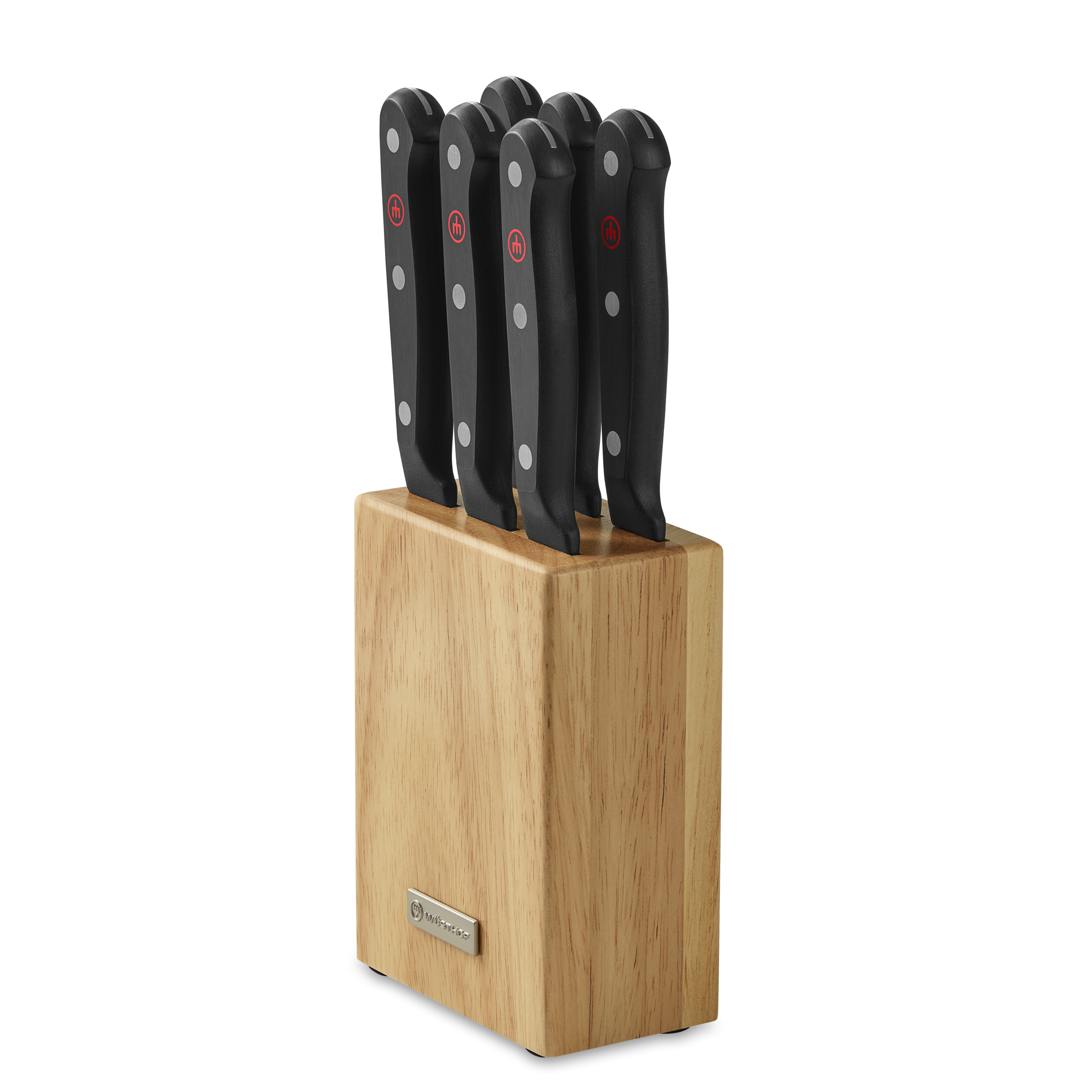 5 Piece Steak Knives set, 4 Steak Knives, And Wood Block