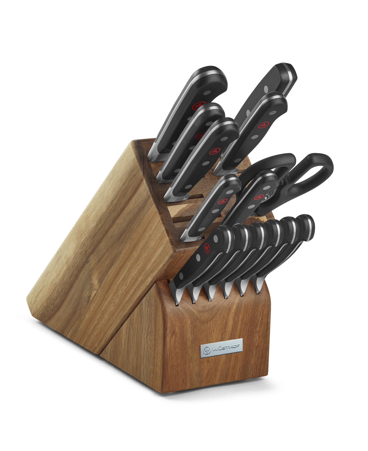 Knife Set With Wooden Block - 15 Piece Set Includes Chef Knife, Bread  Knife, Carving Knife, Utility Knife, Paring Knife, Steak Knife, Boning  Knife