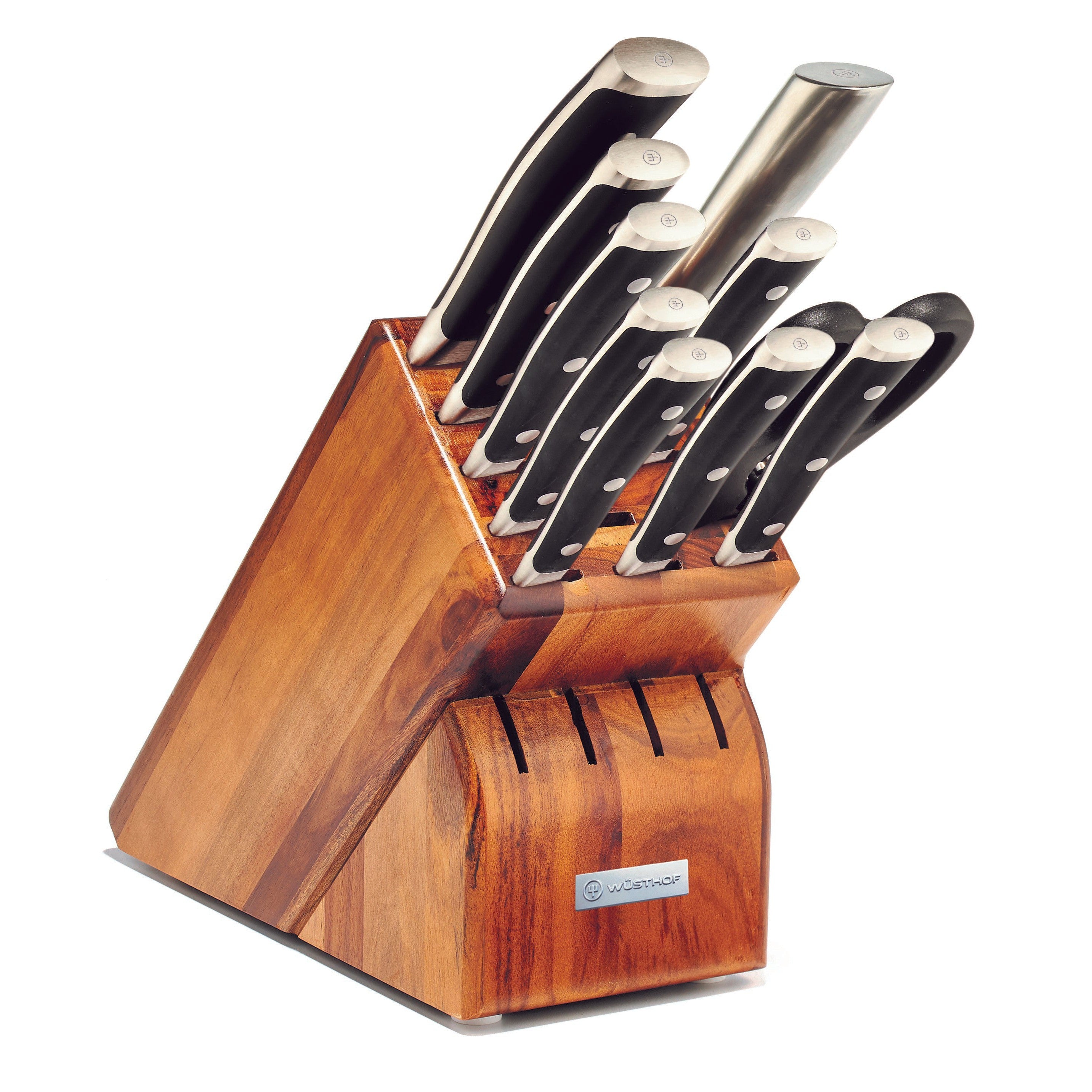 Wusthof Classic Ikon Creme 10 Piece Knife Set with Acacia Block