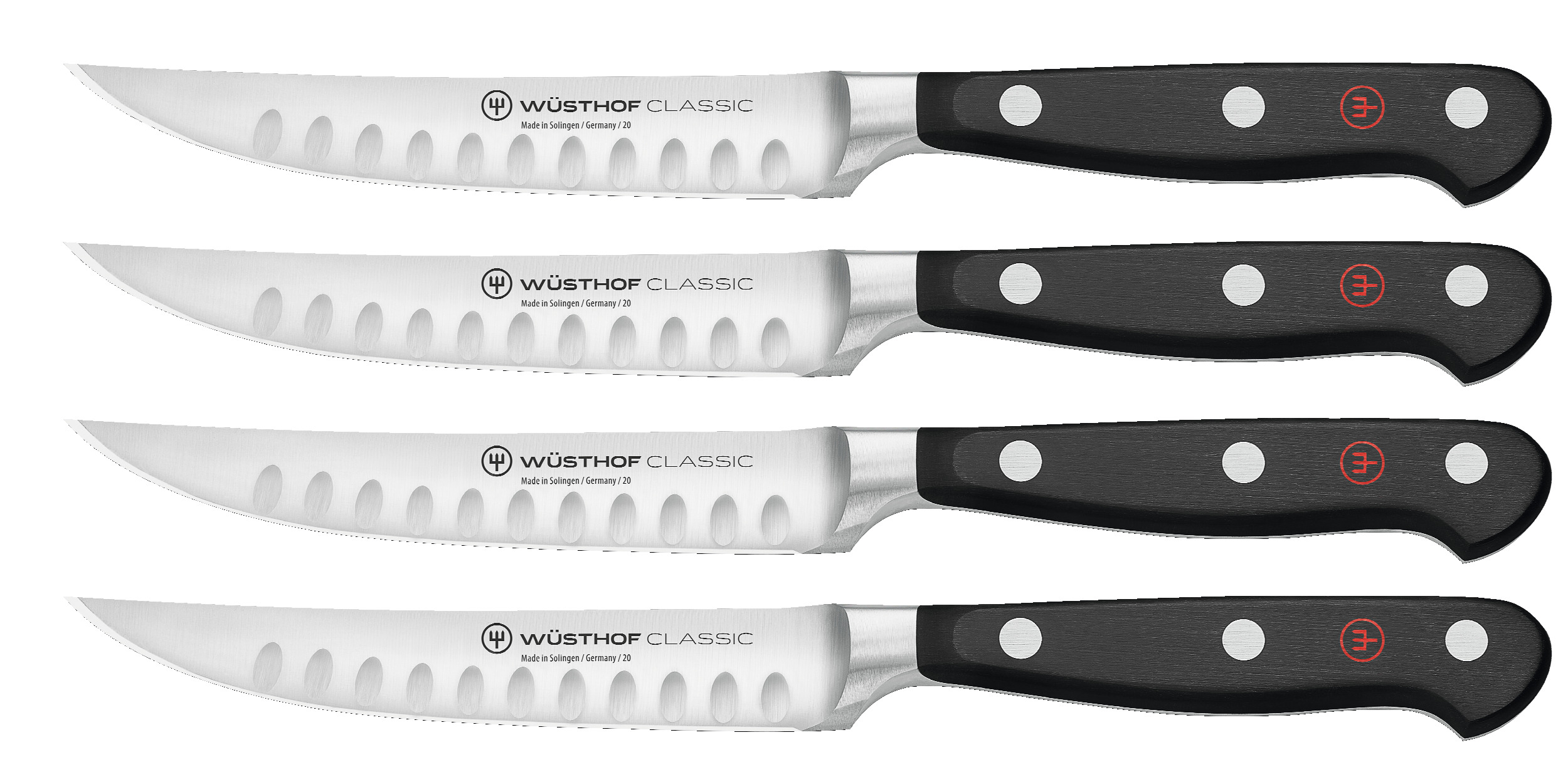 WÜSTHOF Classic 4-Piece Hollow Edge Steak Knife Set
