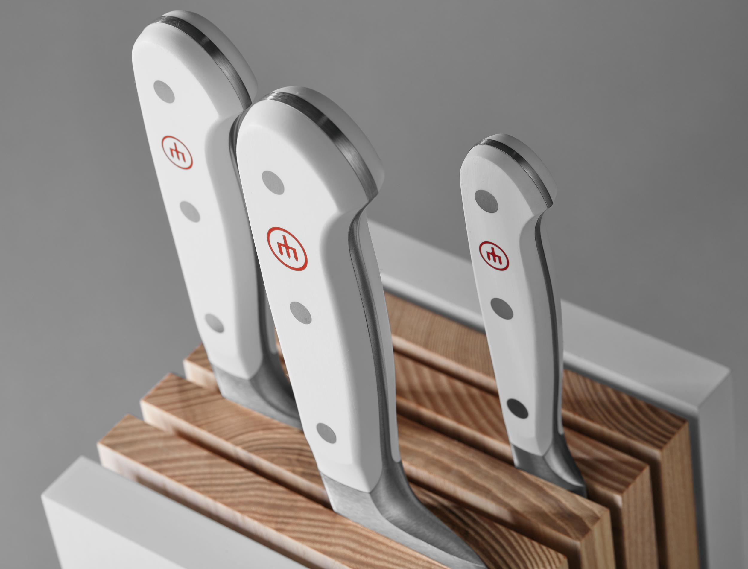 Kitchen Knife Block Set - White