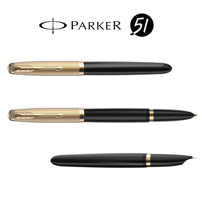 Parker 51 Deluxe Fountain Pen Black Fine