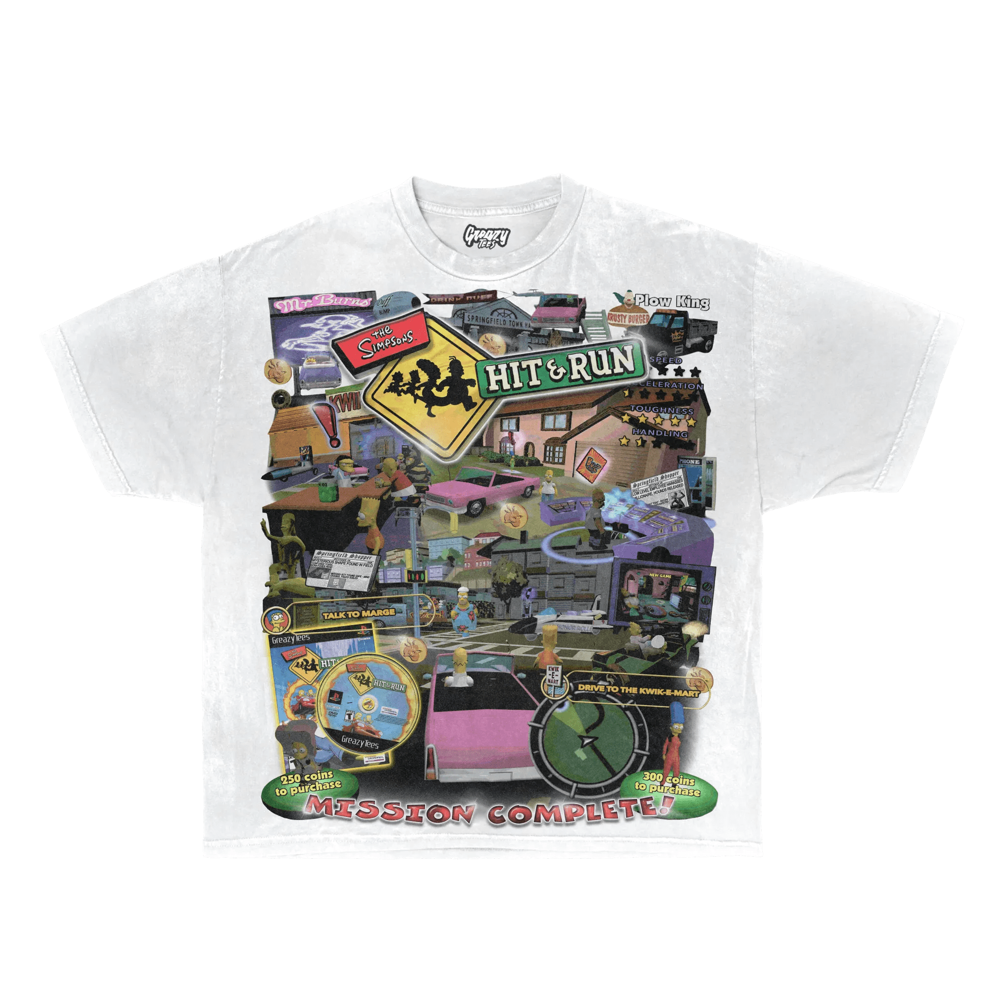 The Simpsons Hit & Run Tee - Greazy Tees product image