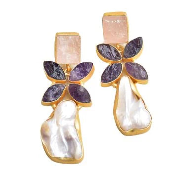 AB AMANDA GEMSTONE PEARL DROP