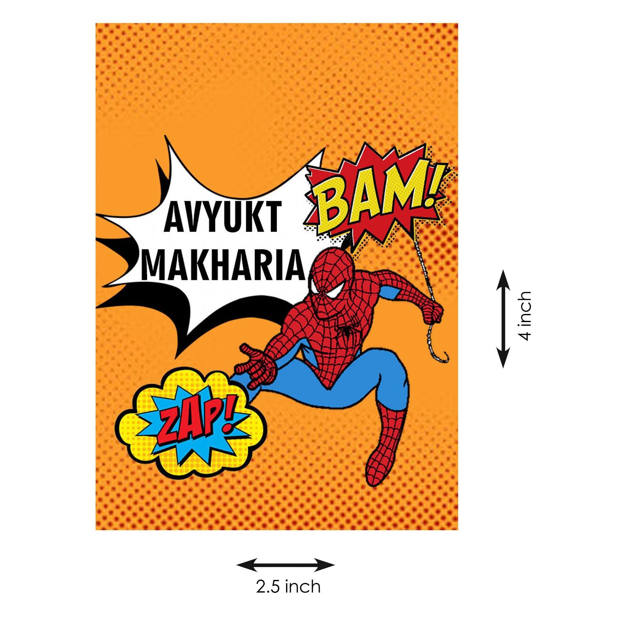 Buy Personalised Gift Tags in India Spiderman Retro Theme – Chatterbox  Labels