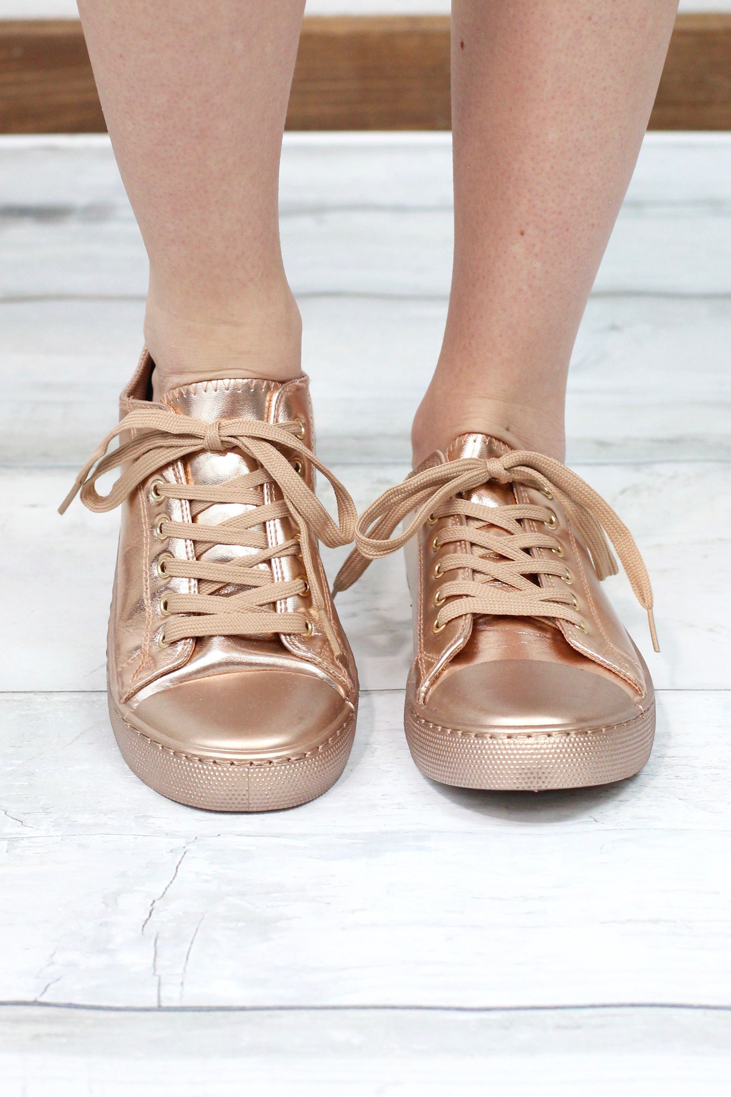 Solid Metallic Sneakers Rose Gold TFL   IMG 3899 