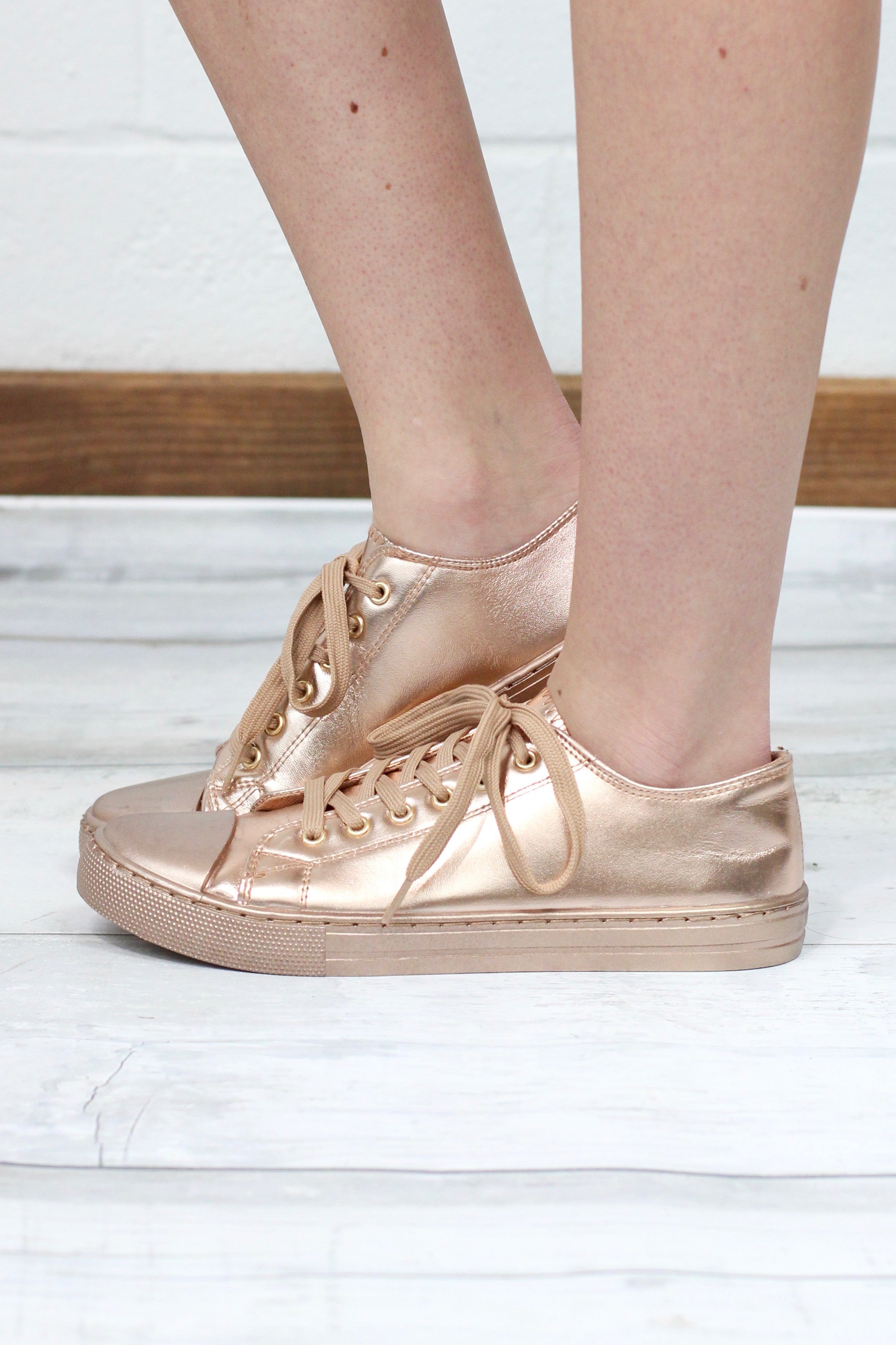 Solid Metallic Sneakers Rose Gold TFL   IMG 3928 