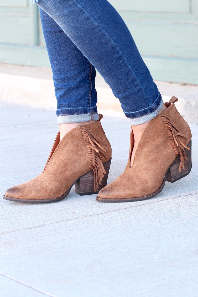 Matisse: Miranda Suede Fringe Booties {Saddle Brown} | Online Boutique ...