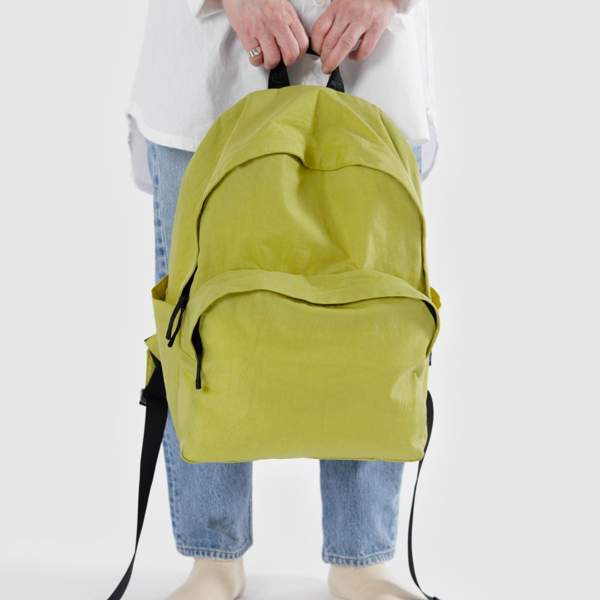 Baggu Large Nylon Backpack in Lemongrass