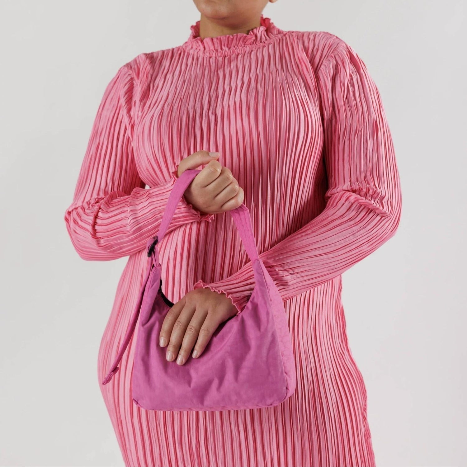 Baggu Mini Nylon Shoulder Bag in Extra Pink