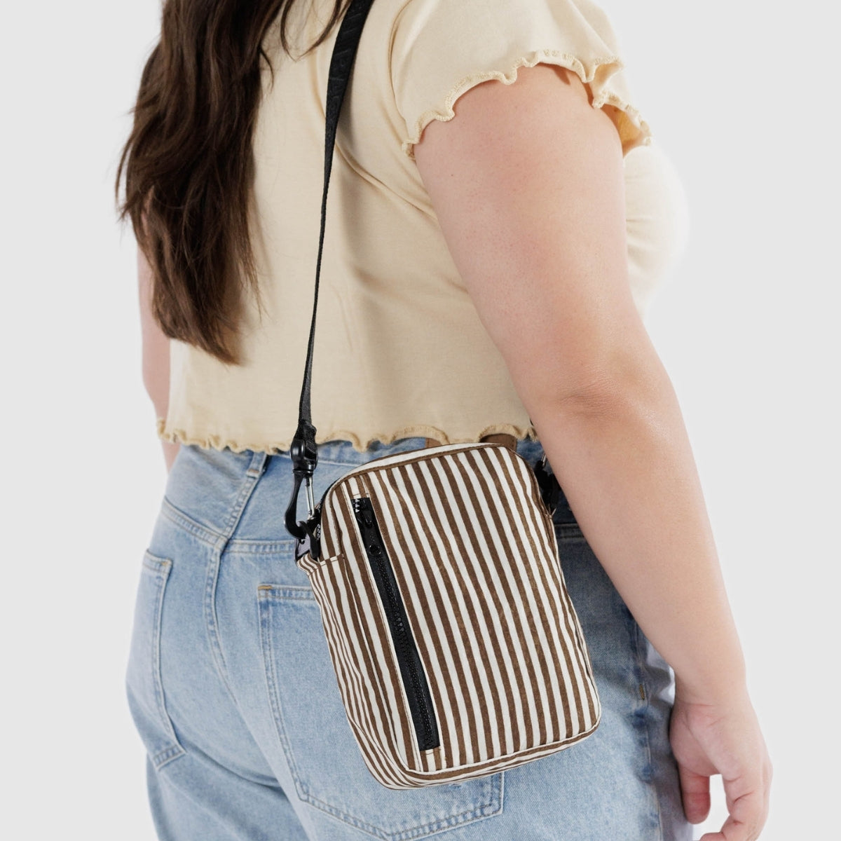 Baggu Sport Crossbody in Brown Stripe