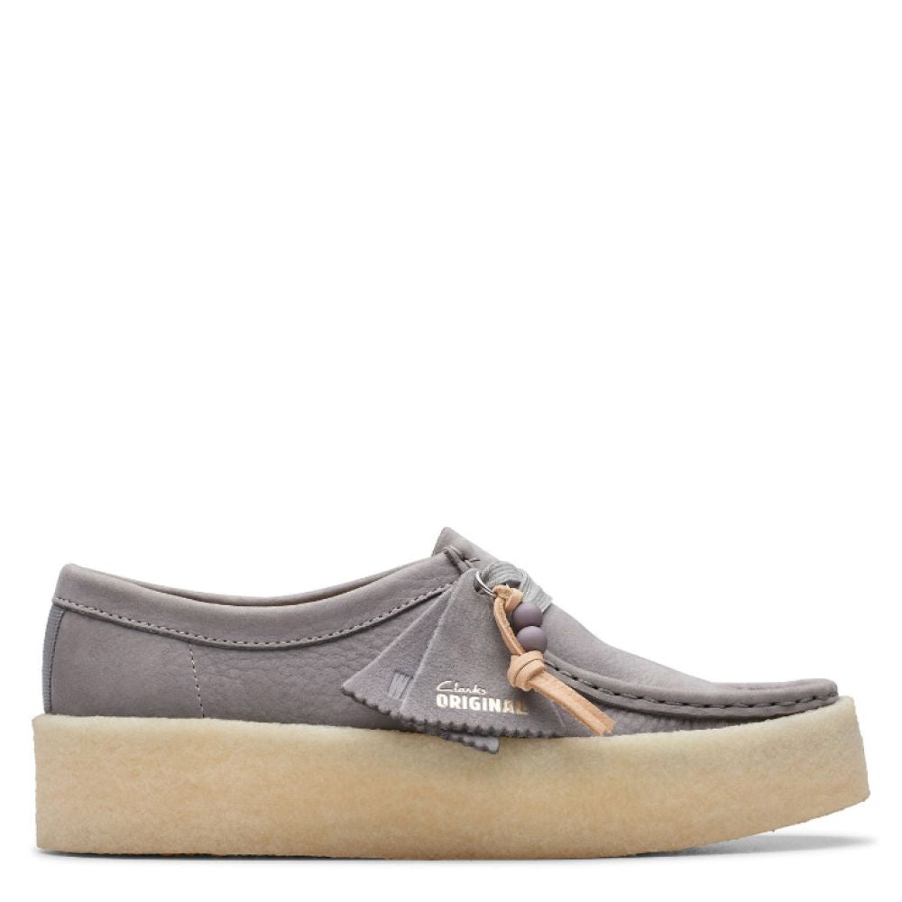 Clarks Women's Wallabee Cup in Steel Grey Nubuck