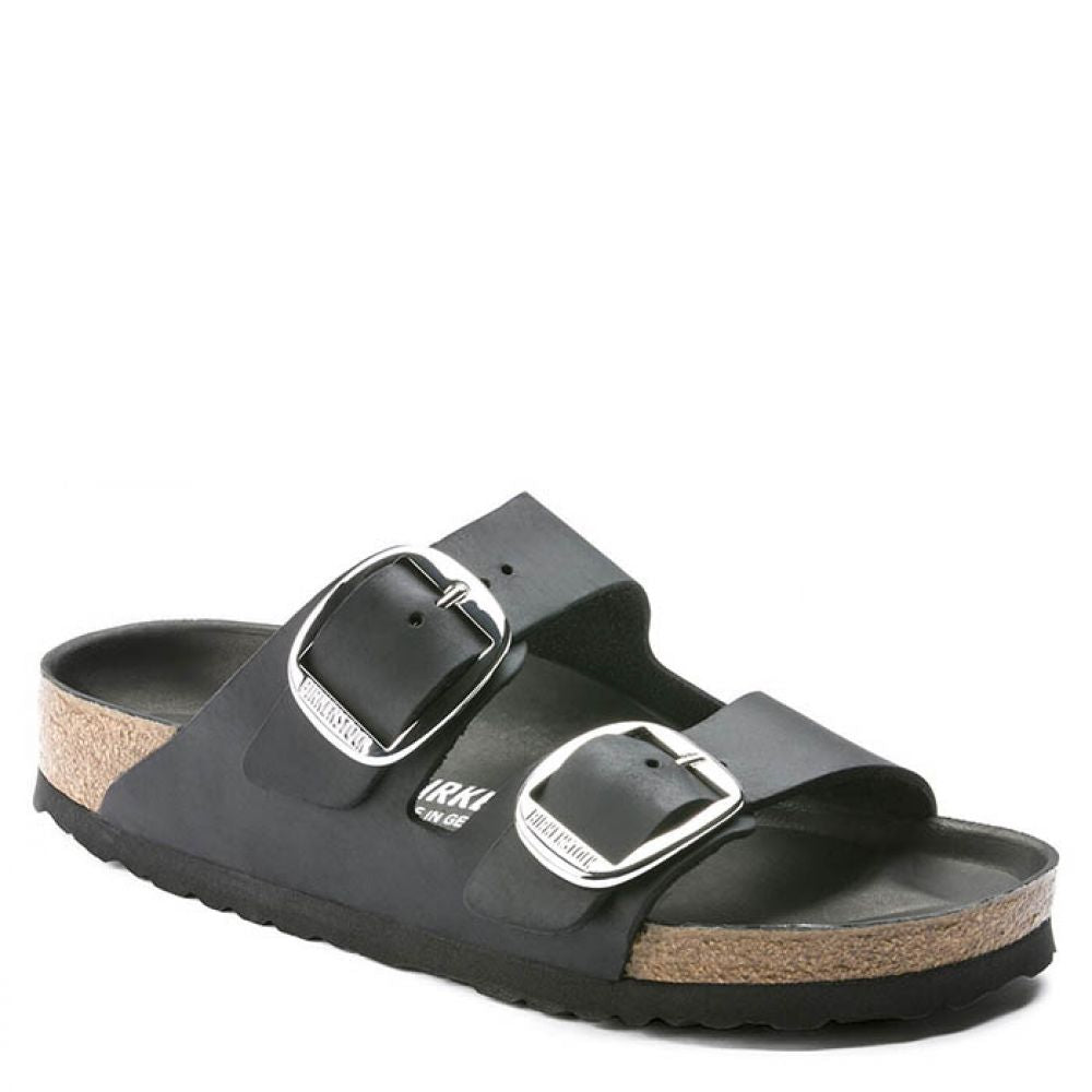 Birkenstock Women's Arizona Big Buckle Oiled Leather in Black (Narrow Width)