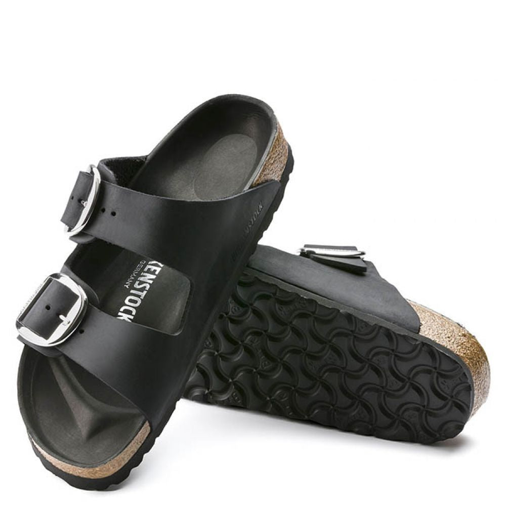 Birkenstock Women's Arizona Big Buckle Oiled Leather in Black (Narrow Width)