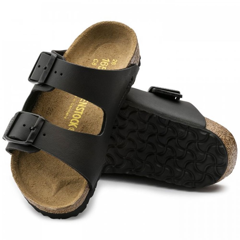 Birkenstock Kids Arizona Birko-Flor in Black (Narrow Width)