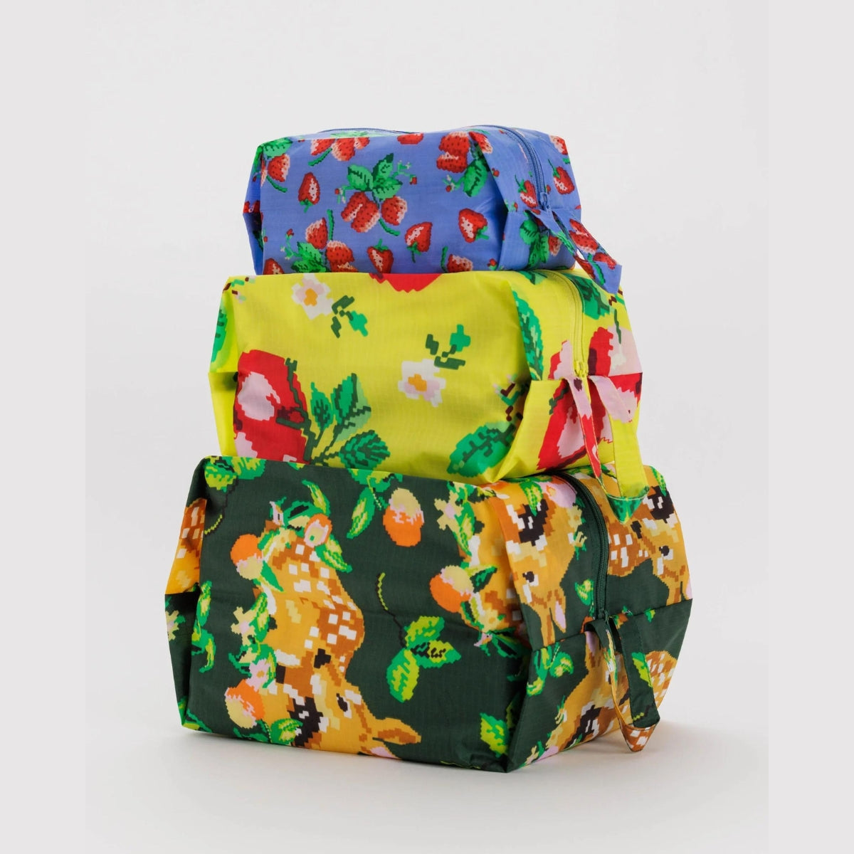 Baggu 3D Zip Set in Needlepoint Fruit