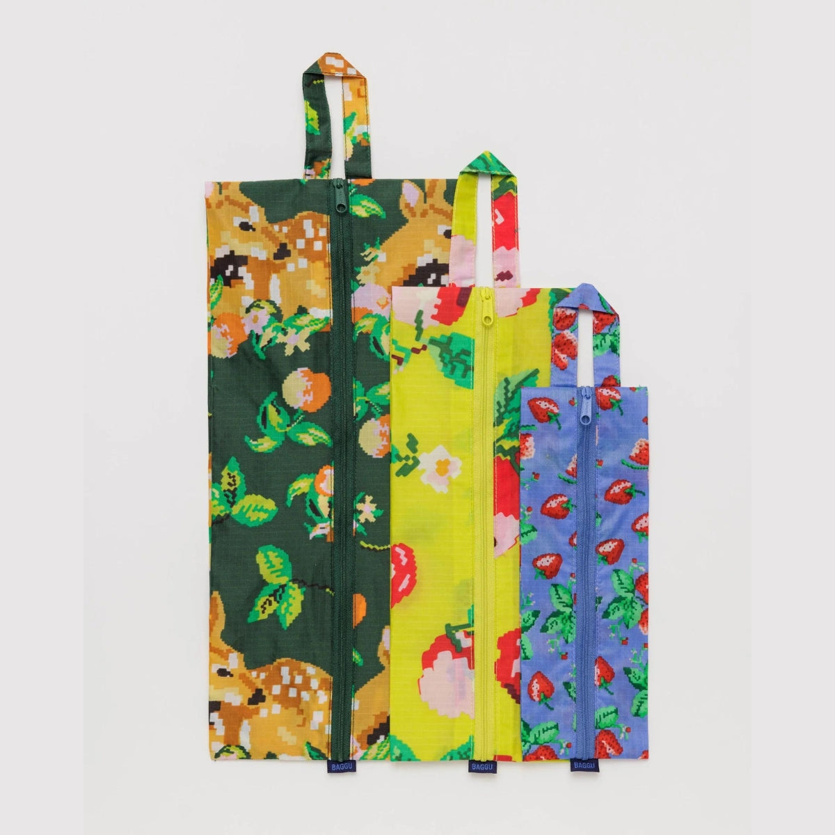 Baggu 3D Zip Set in Needlepoint Fruit