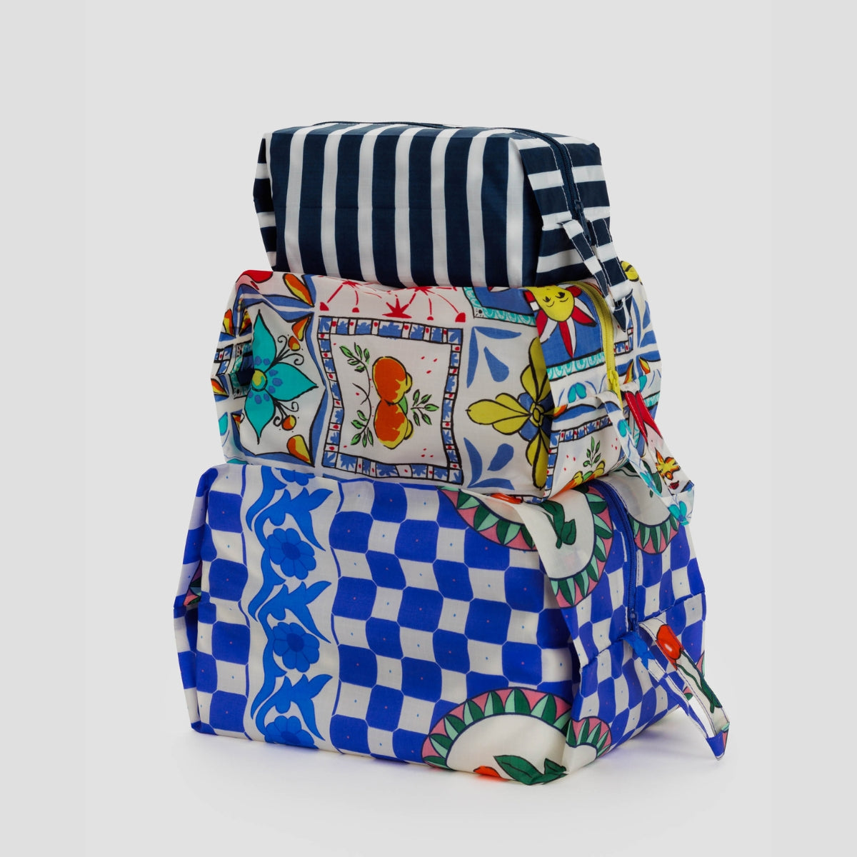 Baggu 3D Zip Set in Vacation Tiles