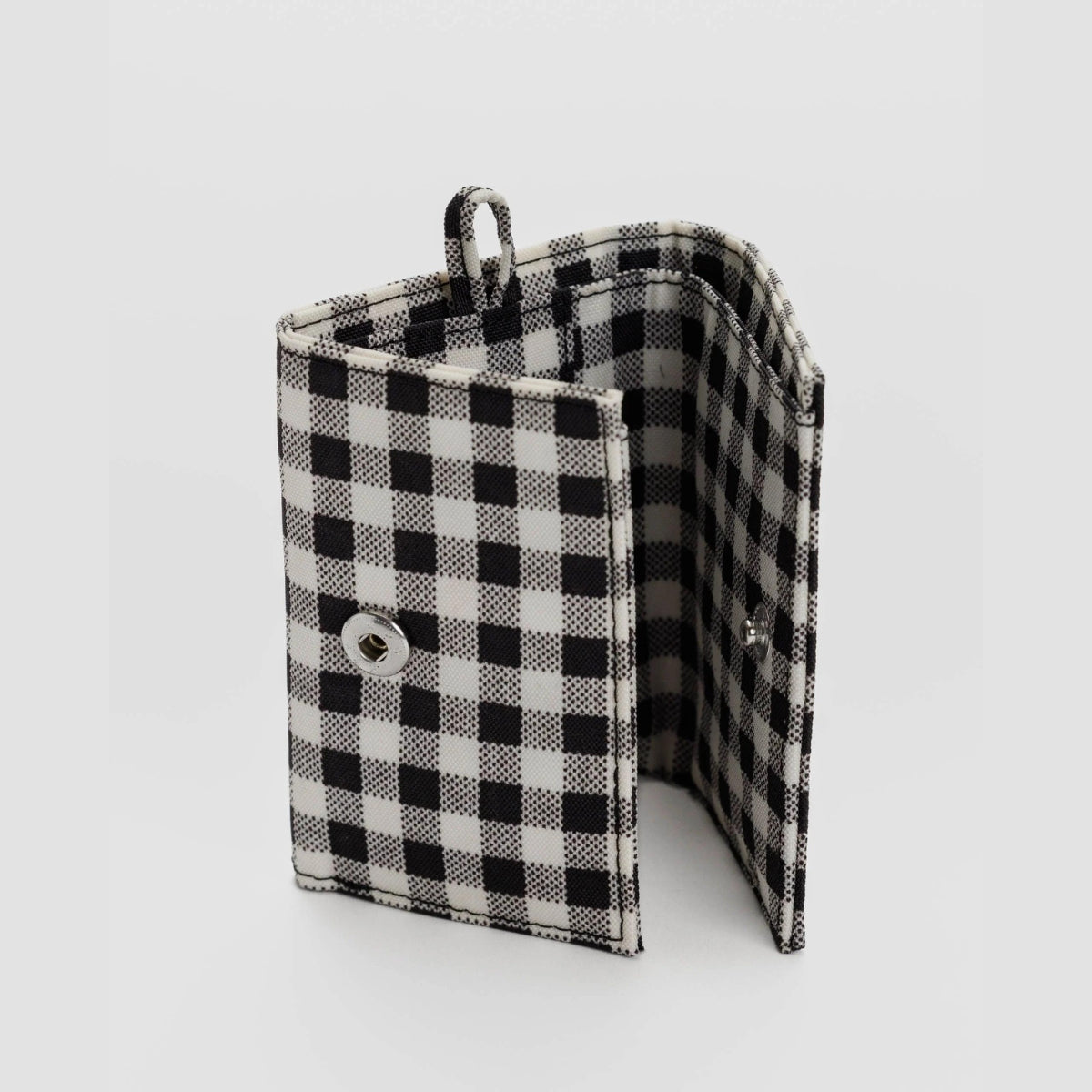 Baggu Snap Wallet in Black & White Gingham