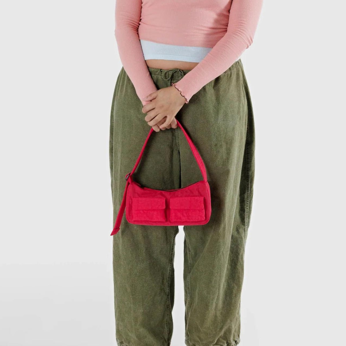 Baggu Cargo Shoulder Bag in Candy Apple