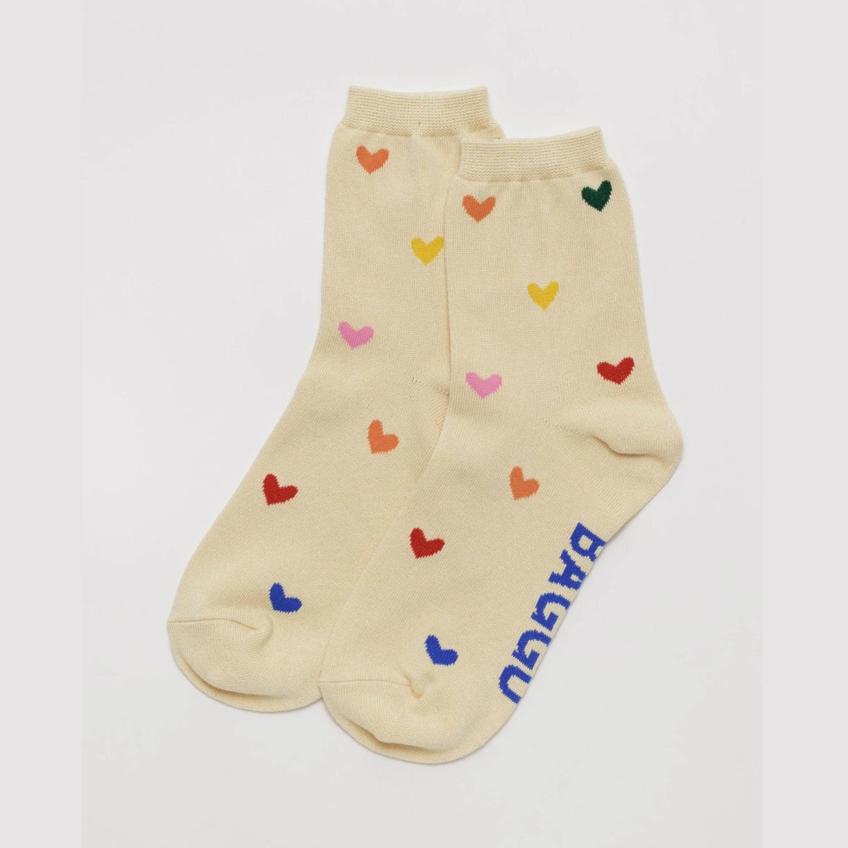 Baggu Crew Sock in Hearts