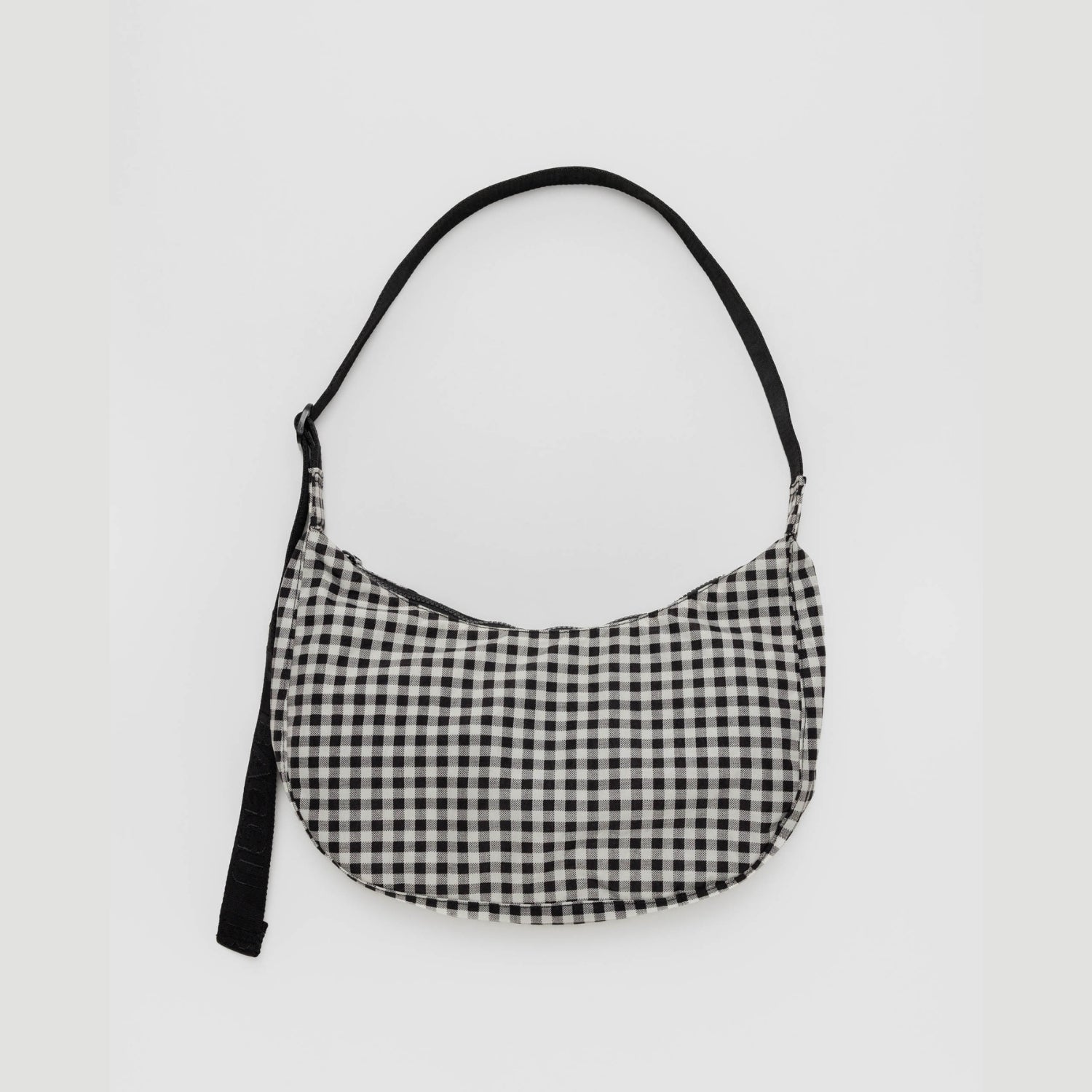 Baggu Medium Nylon Crescent Bag in Black & White Gingham