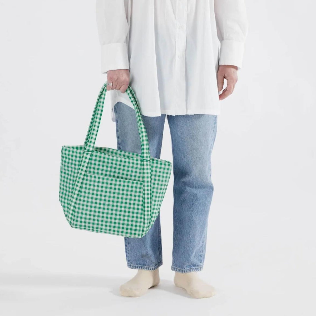 Baggu Mini Cloud Bag in Green Gingham