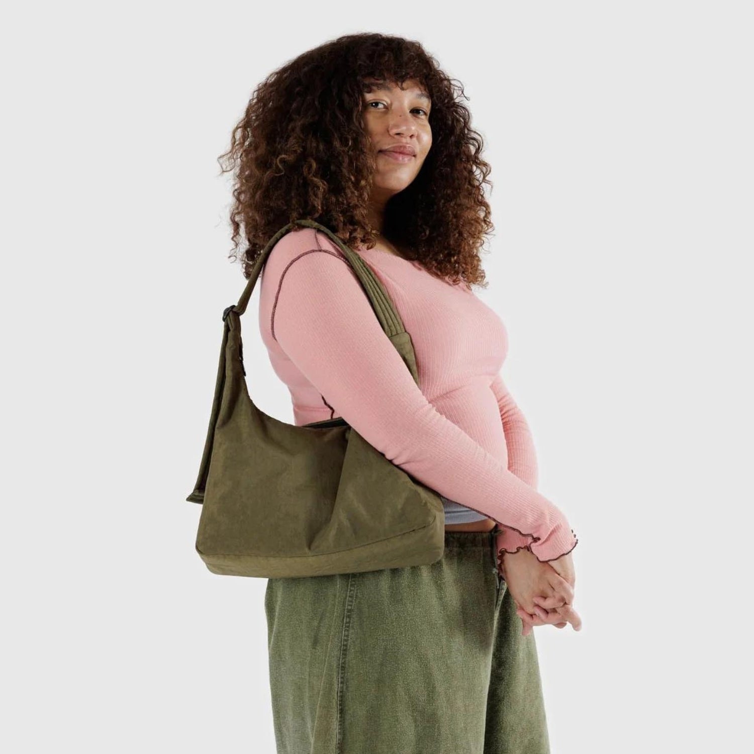 Baggu Nylon Shoulder Bag in Seaweed