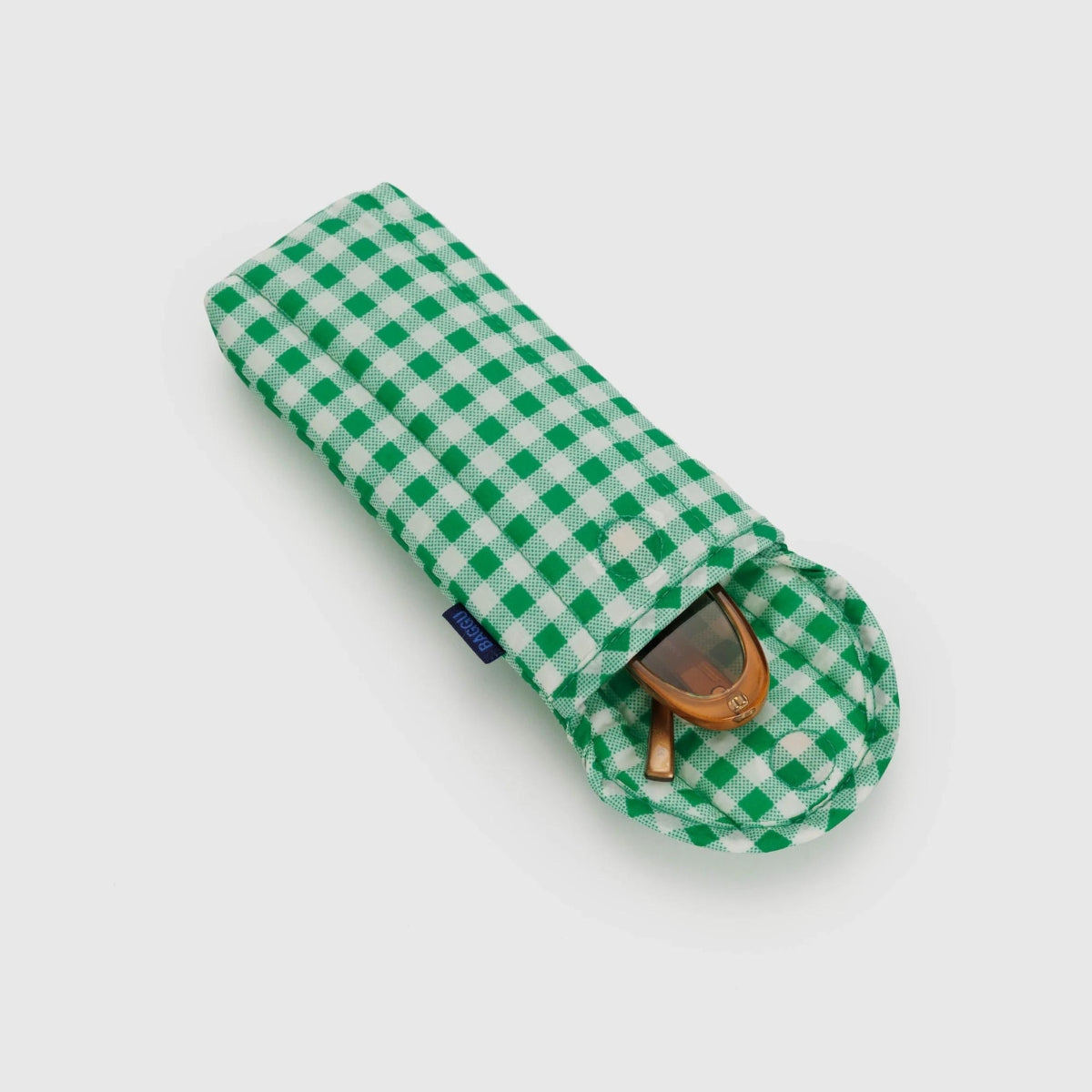 Baggu Puffy Glasses Sleeve in Green Gingham