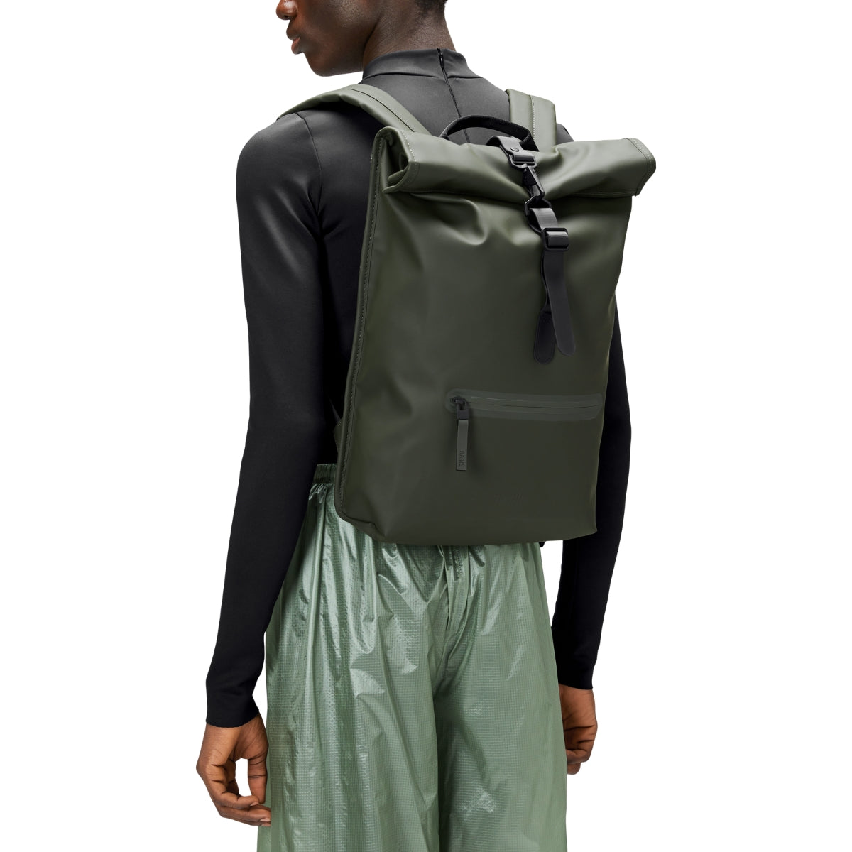 Rains Rolltop Rucksack in Green