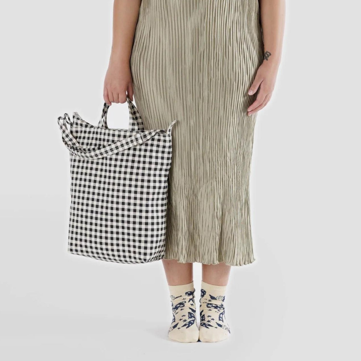 Baggu Zip Duck Bag in Black & White Gingham