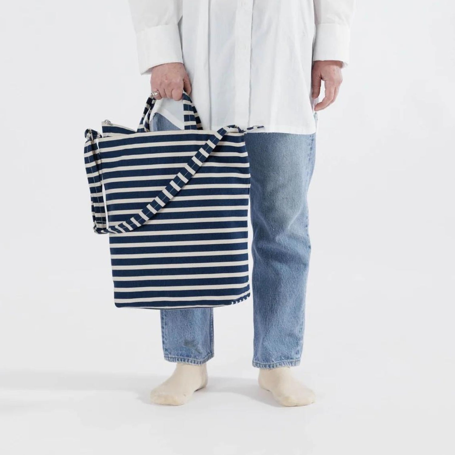 Baggu Zip Duck Bag in Navy Stripe