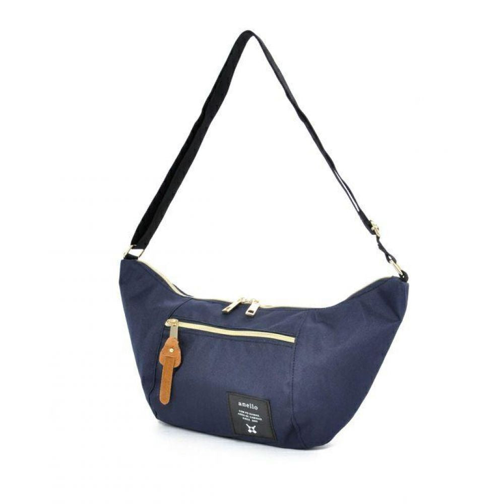 Anello Cross Bottle Shoulder Bag in Navy