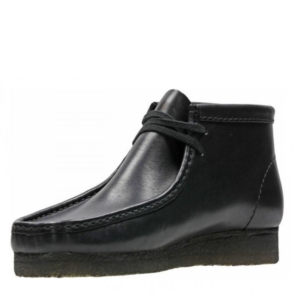 Clarks Men's Wallabee Boot in Black Leather