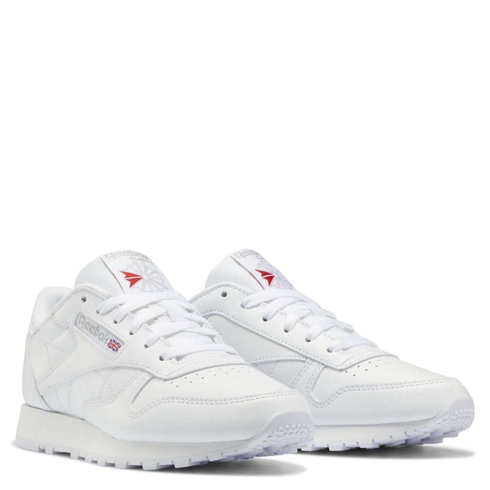 Reebok Women's Classic Leather in Cloud White/Cloud White/Pure Grey 3