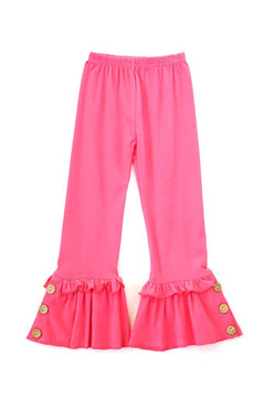 Pink Solid Ruffle Pants CK-501130 sale