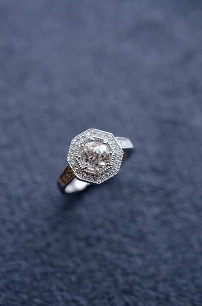 Diamond Engagement Ring Vintage Milgrain 