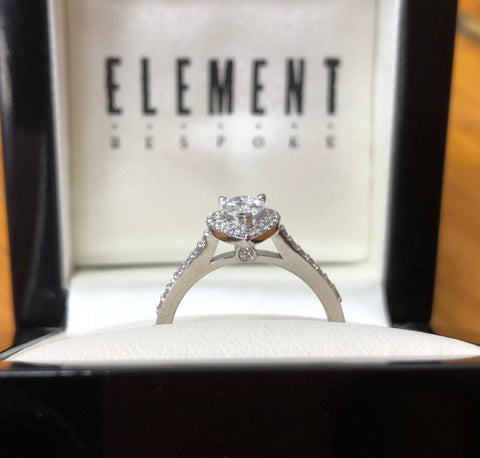 Bespoke Pear Diamond Halo Engagement Ring