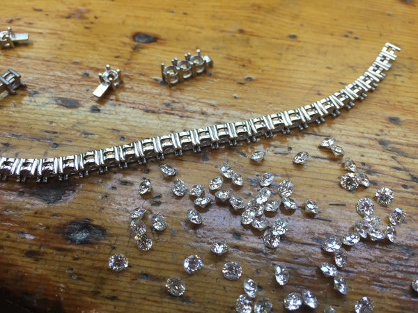 Platinum Diamond Tennis Bracelet Element Bespoke Jewellery