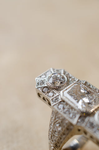 Vintage Art Deco Diamond Dress Ring