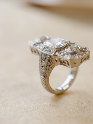 Vintage Art Deco Diamond Dress Ring