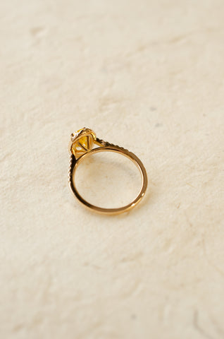 Yellow Diamond Lab Grown Halo Engagement Ring